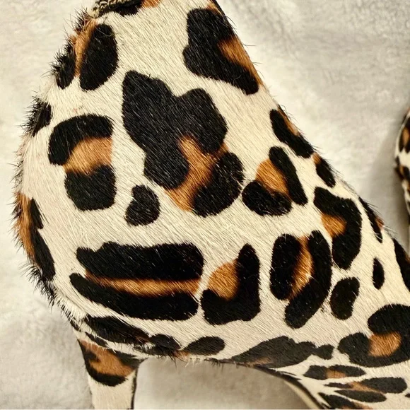 Sam Edelman Hazel Pointed Toe Calf Hair Leopard Print Pumps - Picture 11 of 15